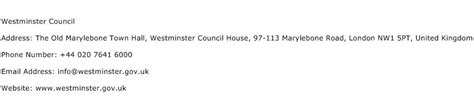 westminster contact number|westminster council contact number.